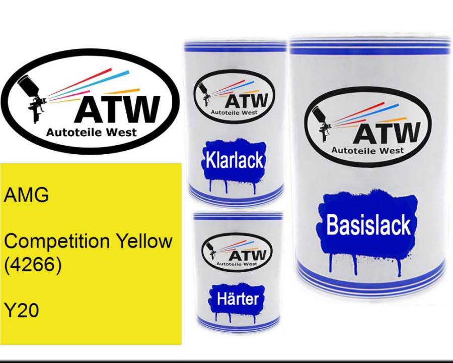 AMG, Competition Yellow (4266), Y20: 500ml Lackdose + 500ml Klarlack + 250ml Härter - Set, von ATW Autoteile West.